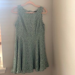 Turquoise lace mini dress size 15